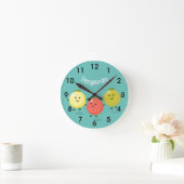 Cute cherry tomatoes cartoon illustrRound cl Ronde Klok (Huis)