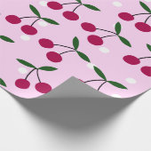 Cute Cherry Wrapping Paper Cadeaupapier (Hoek)