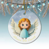 Cute Cherub Baby Girl Angel, Peace On Earth 👼🏻🎄 Keramisch Ornament