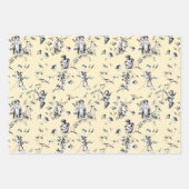 Cute  Cherub Cupid Angels Floral Toile Inpakpapier Vel (Voorkant 3)