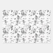 Cute  Cherub Cupid Angels Floral Toile Inpakpapier Vel (Voorkant 3)