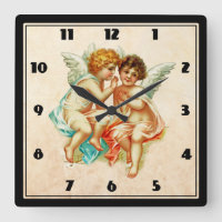 Cute Cherub Ephemera op Faux Parchment