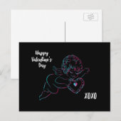 Cute Cherub met een hart voor Valentijnsdag Feestdagenkaart (Voorkant / Achterkant)