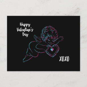 Cute Cherub met een hart voor Valentijnsdag Feestdagenkaart