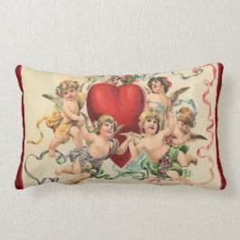 Cute Cherubs met een Red Heart-Valentijn Kussen
