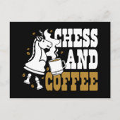 Cute Chess and Coffee Chess Lover Knight Art Briefkaart (Voorkant)