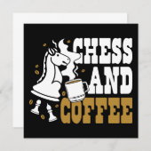 Cute Chess and Coffee Chess Lover Knight Art Kaart (Voorkant / Achterkant)