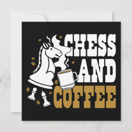 Cute Chess and Coffee Chess Lover Knight Art Kaart