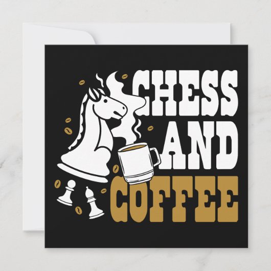 Cute Chess and Coffee Chess Lover Knight Art Kaart (Voorkant)