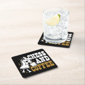 Cute Chess and Coffee Chess Lover Knight Art Kartonnen Onderzetters (Insitu)