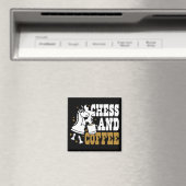 Cute Chess and Coffee Chess Lover Knight Art Magneet (Insitu (Vaatwasser))