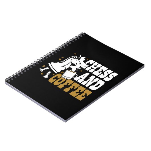Cute Chess and Coffee Chess Lover Knight Art Notitieboek (Linkerzijde)