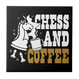 Cute Chess and Coffee Chess Lover Knight Art Tegeltje