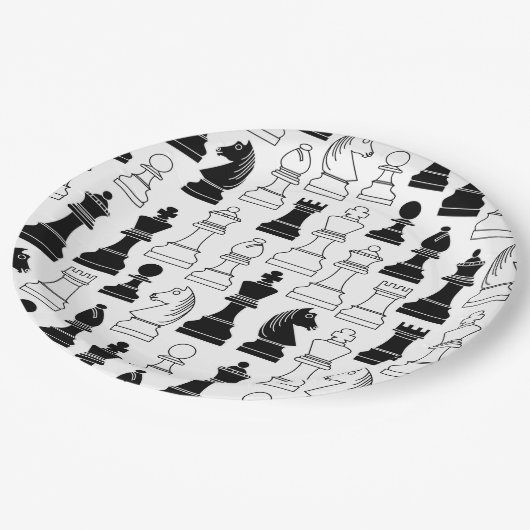 Cute Chess Board Games Kids Birthday Papieren Bordje (Gekanteld)