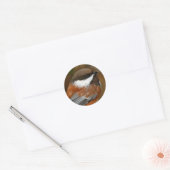 Cute Chestnut Backed Chickadee Songbird in Tree Ronde Sticker (Envelop)