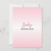 Cute Chevron Pink Grey Feet Baby shower GIRL Kaart (Achterkant)