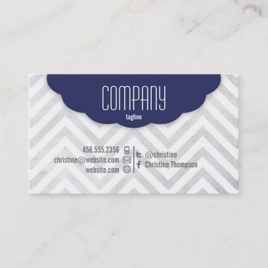 Cute Chevron Professional Visitekaartje (Voorkant)