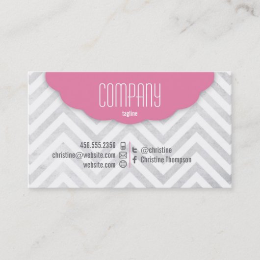 Cute Chevron Professional Visitekaartje (Voorkant)
