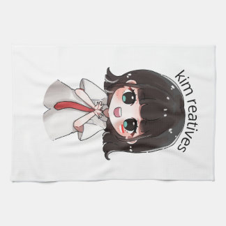 Cute Chibi Anime Meisje Keukenhanddoek