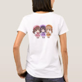 Cute Chibi Anime Meisjes Trio Dames T-Shirt (Achterkant)