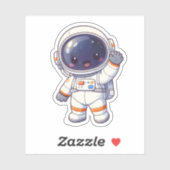 Cute Chibi Astronaut Waving Space Sticker (Vel)