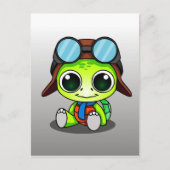 Cute Chibi Aviator Turtle Briefkaart (Voorkant)