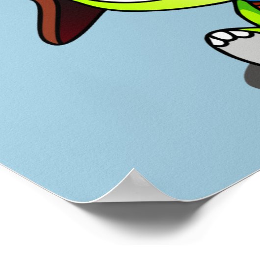 Cute Chibi Aviator Turtle Poster (Hoek)