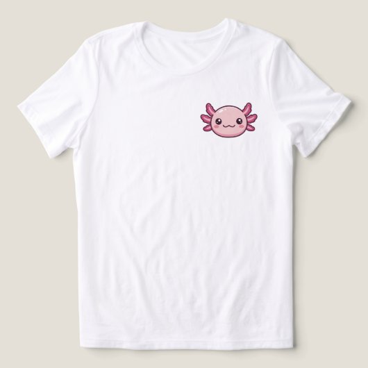 *Cute Chibi Axolotl T-shirt. Tri-Blend Shirt (Design voorkant)