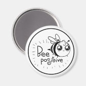 Cute Chibi Bee illustration Quote Magneet (Voorkant / Achterkant)