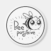 Cute Chibi Bee illustration Quote Magneet (Voorkant)