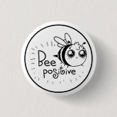 Cute Chibi Bee illustration Quote Ronde Button 3,2 Cm (Voorkant)