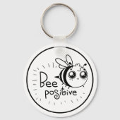 Cute Chibi Bee illustration Quote Sleutelhanger (Voorkant)