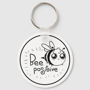 Cute Chibi Bee illustration Quote Sleutelhanger