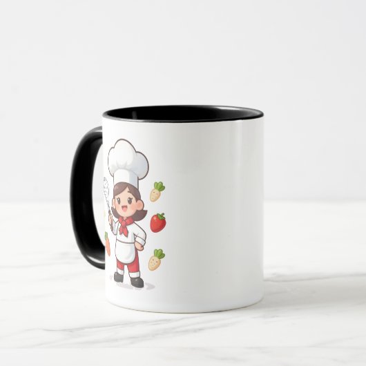 Cute Chibi Chef Mug for Food Lovers Mok (Voorkant links)