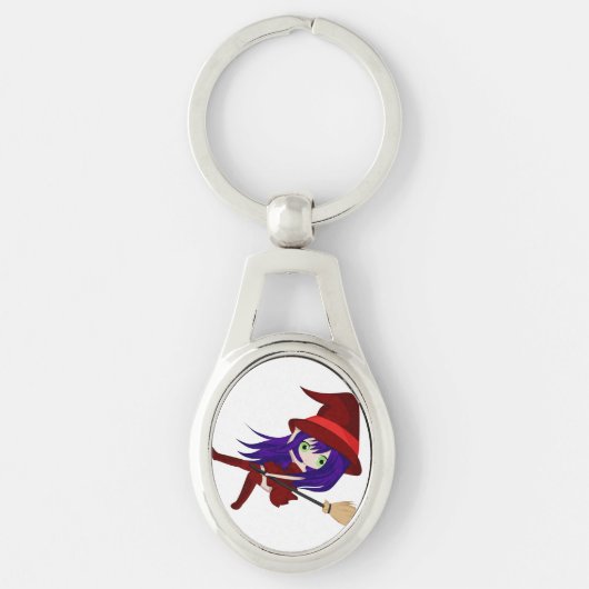 Cute Chibi Falling Witch Sleutelhanger (Voorkant)