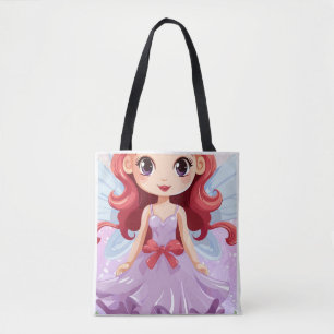 Cute Chibi Fee-engel Paarse Jurk Schoudertas  Tote Bag