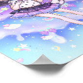 Cute chibi girl in kawaii pastelmelkwegstelsel poster (Hoek)