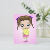 Cute Chibi Girl Postcard Briefkaart (Staand voorkant)