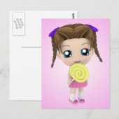 Cute Chibi Girl Postcard Briefkaart (Voorkant / Achterkant)
