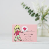 Cute Chibi Heart - Geel haar - Visitekaartje (Staand voorkant)