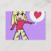 Cute Chibi Heart - Geel haar - Visitekaartje (Achterkant)