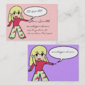 Cute Chibi Heart - Geel haar - Visitekaartje (Voorkant / Achterkant)