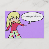 Cute Chibi Heart - Geel haar - Visitekaartje (Achterkant)