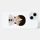 Cute Chibi Heart Hands iPhone Case (Achterkant (horizontaal))