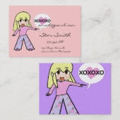 Cute Chibi Heart - Yellow Hair - xoxo Visitekaartje (Voorkant / Achterkant)