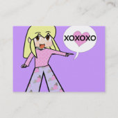 Cute Chibi Heart - Yellow Hair - xoxo Visitekaartje (Achterkant)