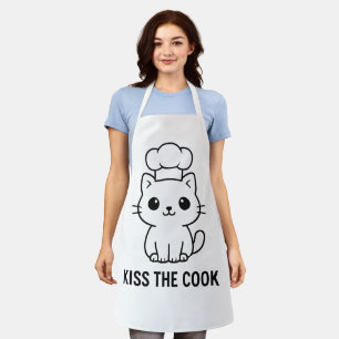 Cute Chibi Kat “Kus de Kok” Schort – Grappige Keuk