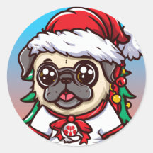 Cute Chibi Kawaii Dog Kerst sticker