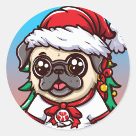 Cute Chibi Kawaii Dog Kerst sticker