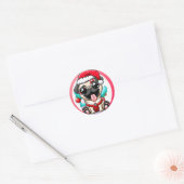 Cute Chibi Kawaii Dog Kerst sticker (Envelop)